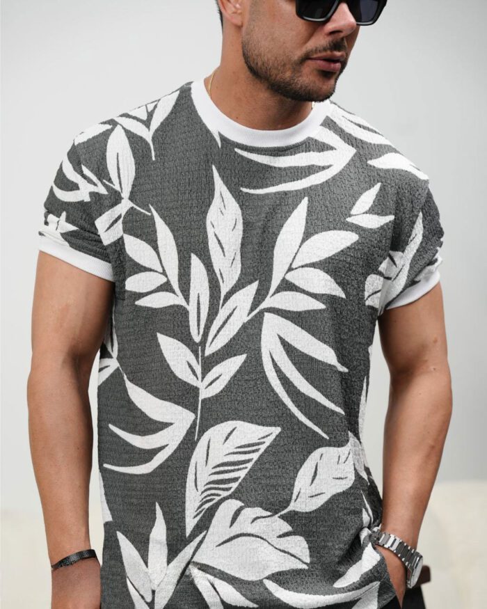 2023-(4) تیشرت مردانه پارچه بافتی تمام کش کد 2023 - Image 5