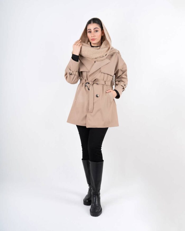 ترنچ کت کوتاه زنانه مدل سارا - Image 11